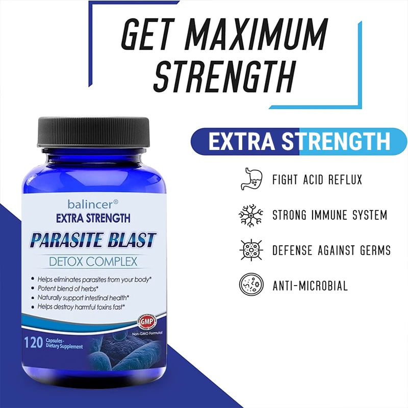 Parasite Cleanse & Gut Harmony Capsules with Natural Plant Extracts – 120 Count