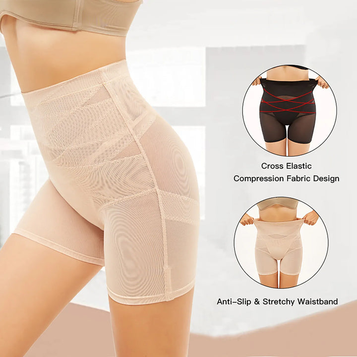 High-Waisted Seamless Shaping Boyshorts – Tummy Control Underwear