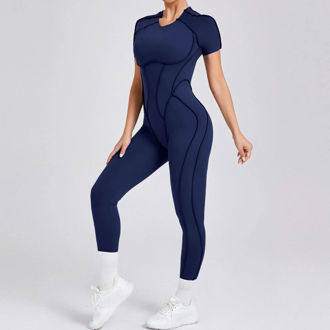 New Autumn/Winter Long-Sleeved One-Piece Yoga Jumpsuit for Women – Backless, Slim Fit Sports Outfit