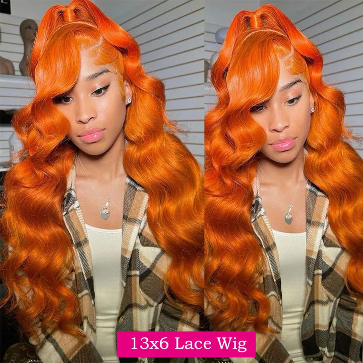 Sunlit Ginger Body Wave Wig – Long 100% Human Hair with HD Lace Front