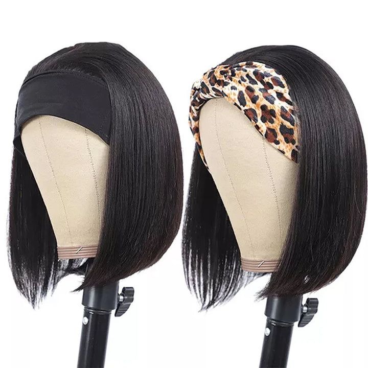 Effortless Chic Headband Bob – Straight Human Hair Wig