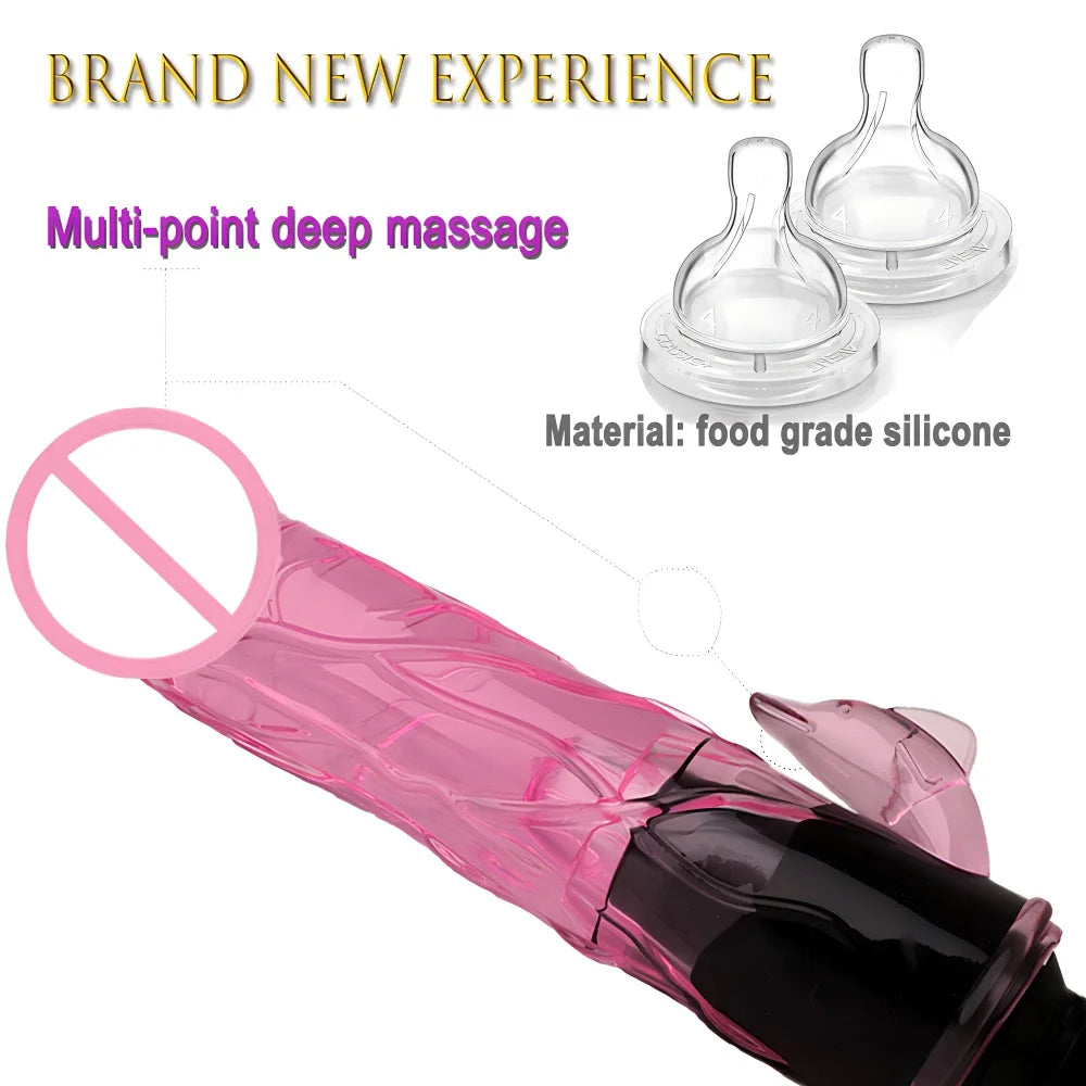PAQIN Fascia Gun Vibrator Attachment – Soft Silicone G-Spot & Clitoral Stimulator Head, Waterproof Dildo Massager for Women & Couples