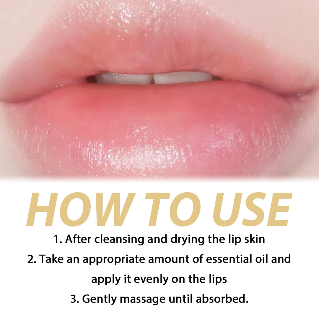 Long-Lasting Lip Plumping Essential Oil – Moisturizing Lip Balm with Coconut Oil, Vitamin E & Squalane – Smooths Fine Lines & Boosts Lip Elasticity (10ml)