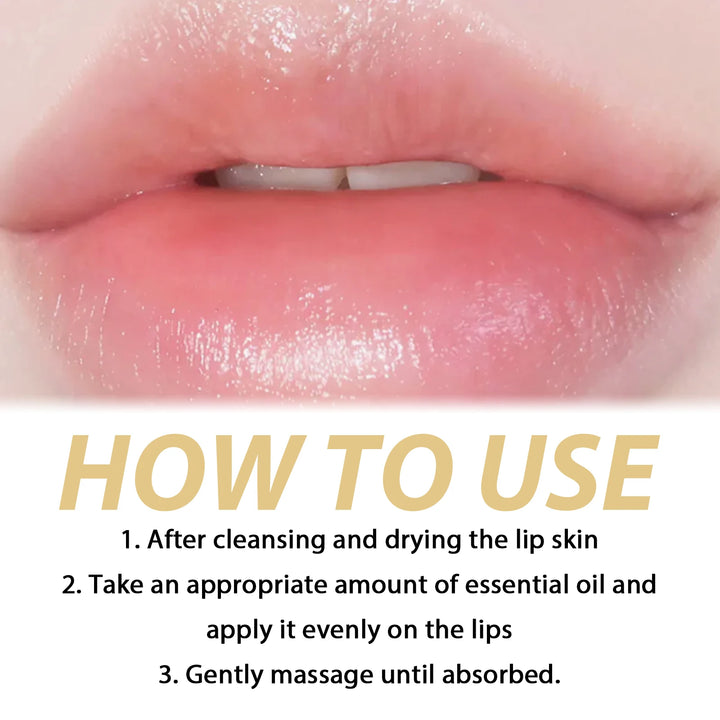 Long-Lasting Lip Plumping Essential Oil – Moisturizing Lip Balm with Coconut Oil, Vitamin E & Squalane – Smooths Fine Lines & Boosts Lip Elasticity (10ml)