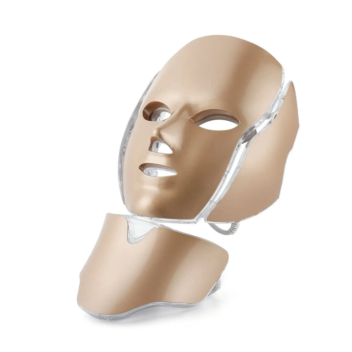7-Color LED Light Therapy Mask with Neck Treatment – Skin Rejuvenation, Anti-Aging, Acne Therapy & Whitening Device