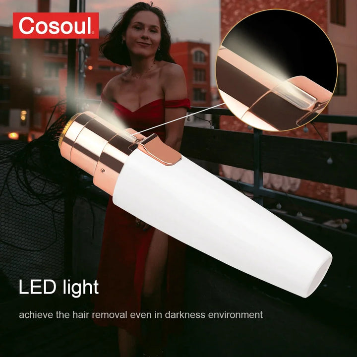 LuxeGlow Precision Trimmer – 2-in-1 Rechargeable Facial & Eyebrow Shaper