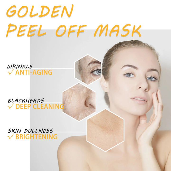24K Gold Foil Peel-Off Facial Mask Deep Cleansing