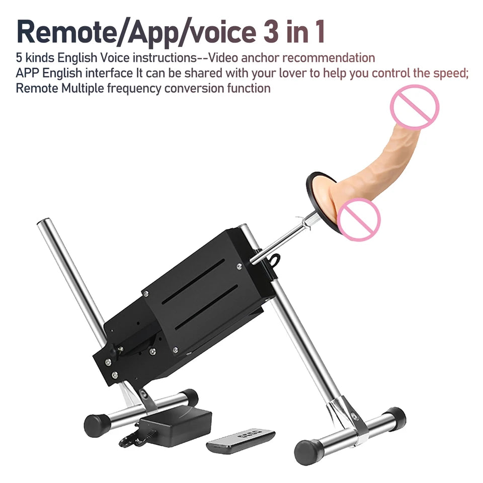 FREDORCH Remote Control Sex Machine F22 – Telescopic Thrusting Machine with Dildo & Suction Cup, Adjustable Speed & Angle for Couples and Solo Play