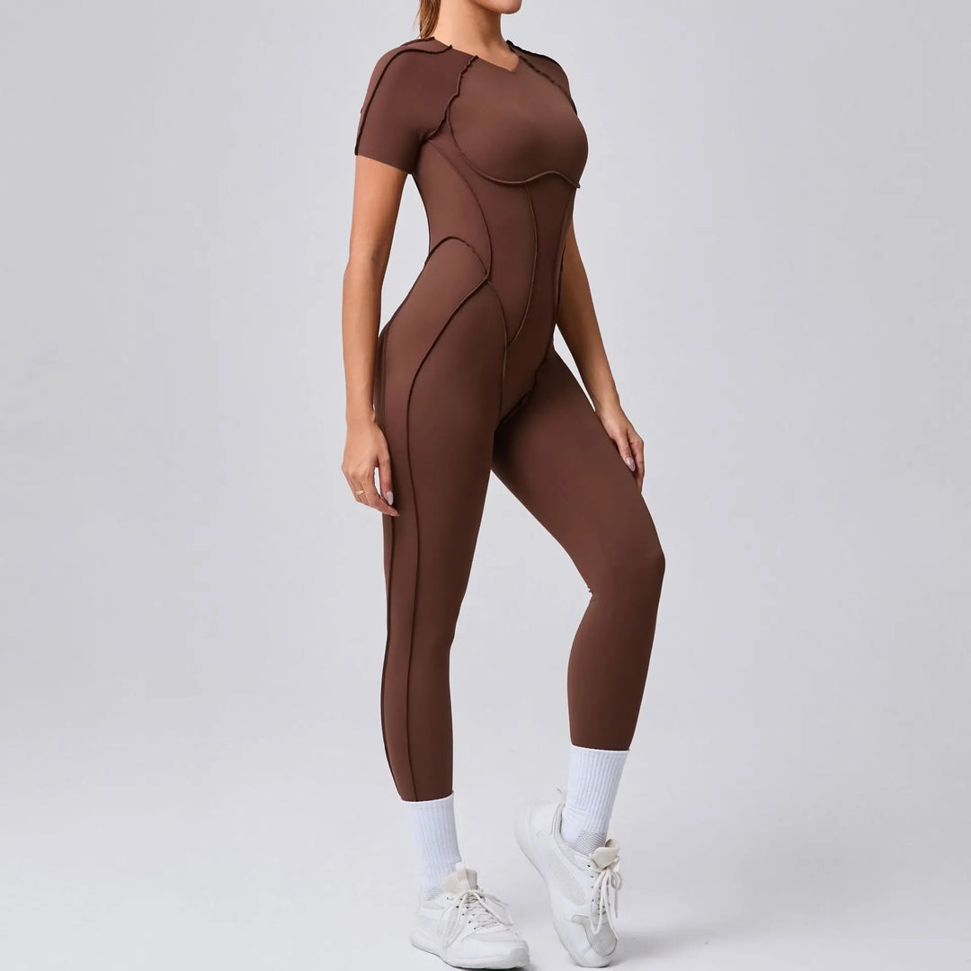New Autumn/Winter Long-Sleeved One-Piece Yoga Jumpsuit for Women – Backless, Slim Fit Sports Outfit