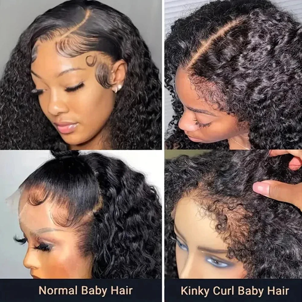 Kinky Curly Lace Front Bob – Natural 4C Edges Wig
