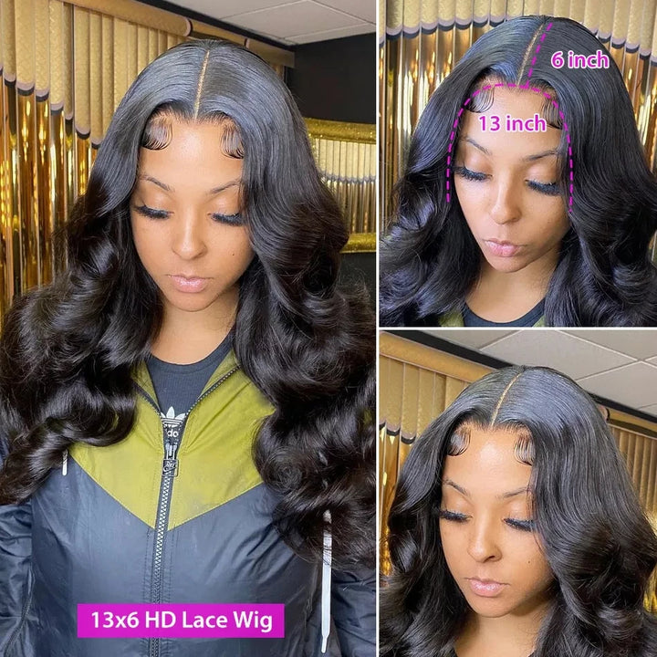 HD Body Wave Lace Front Wig – 28–30” Virgin Brazilian Hair, 180% Density