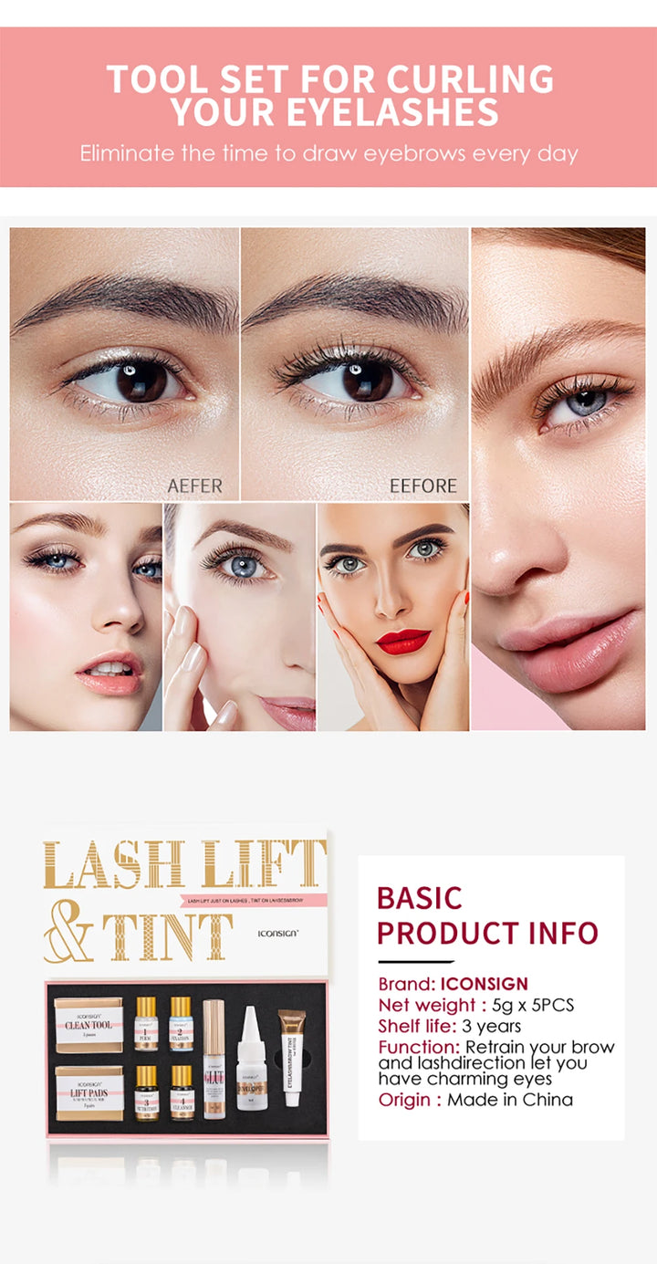 LuxeLash & Brow Tint + Lift Kit – Long-Lasting Curl & Color Enhancer (25–35 Days)