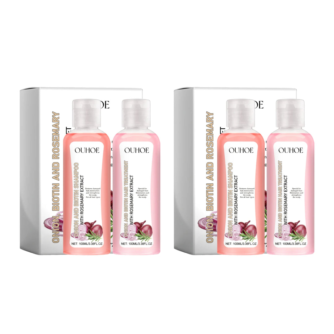 OUHOE Biotin Rosemary Shampoo & Conditioner Set – Hair Growth & Repair Care for All Hair Types | Paraben & Silicone-Free