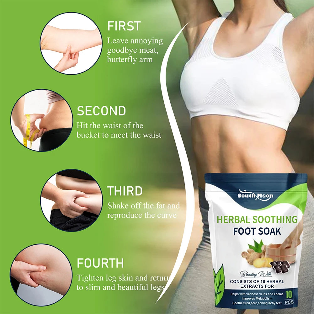 EmpowerEase Herbal Detox Foot Soak Gel – Slim, Soothe & Restore (10-Pack)