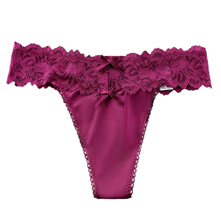 Ice Silk Lace Thong Panties for Women – Low Rise, Breathable & Sexy Embroidered Lingerie