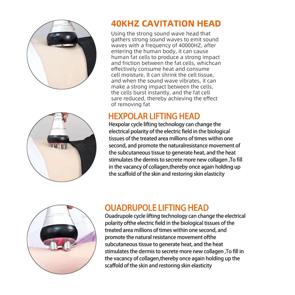 Missheart 6-in-1 Professional KIM 8 40K Cavitation & RF EMS Machine – Body Slimming, Facial Lifting & Skin Tightening