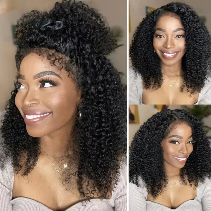 Kinky Curly Lace Front Bob – Natural 4C Edges Wig