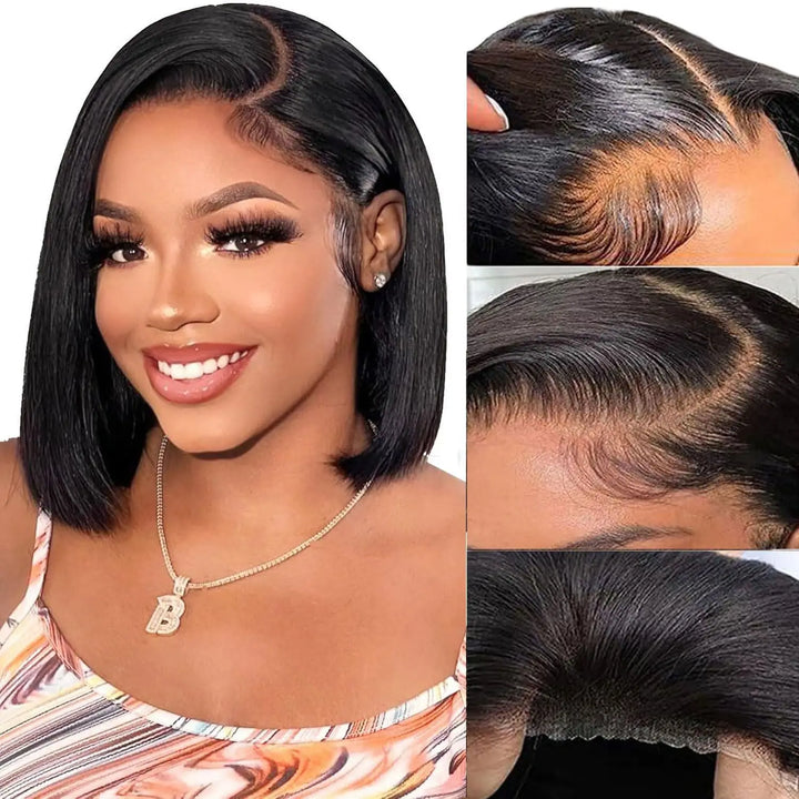 Luxe Confidence Straight Bob – 100% Remy Human Hair Glueless Wig with Pre-Cut Lace