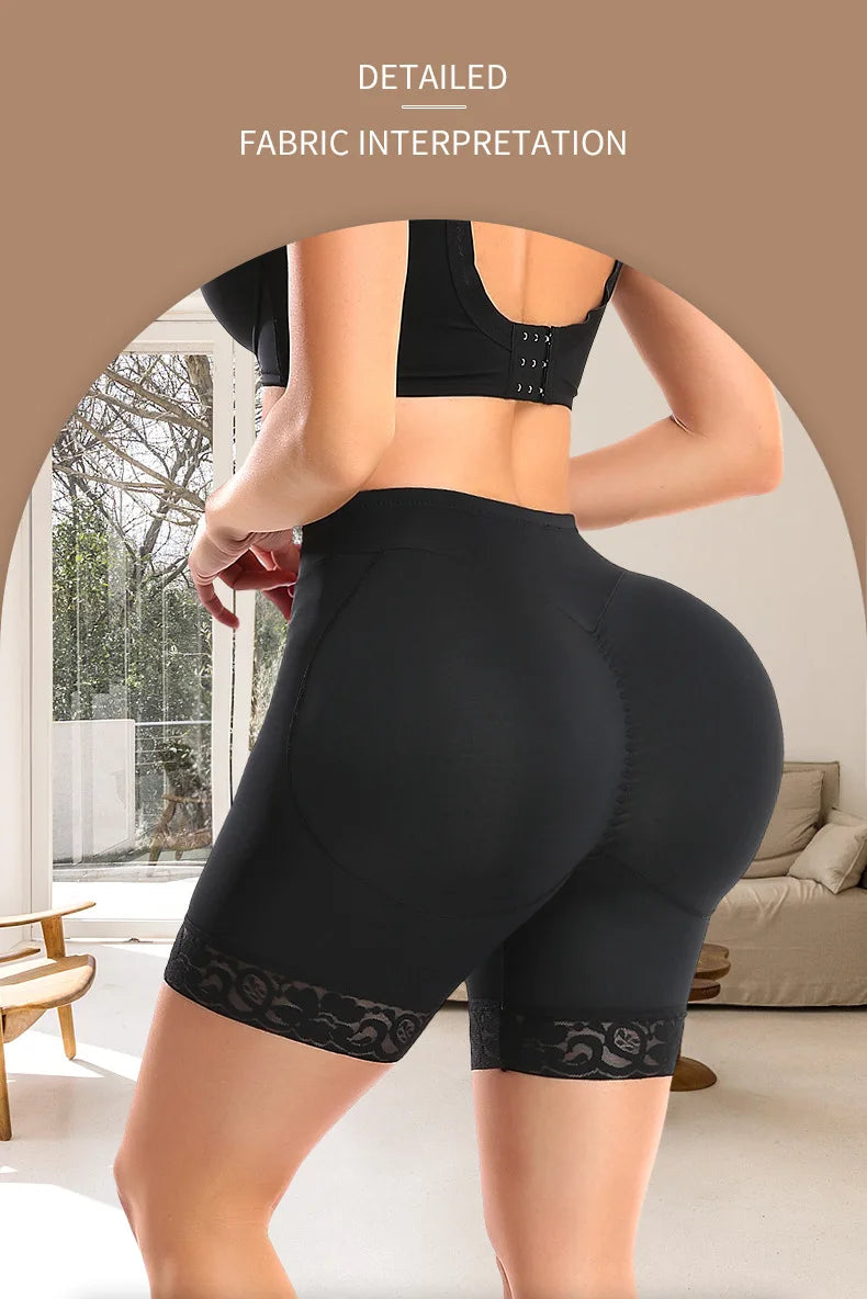 Women’s Butt Lifter Padded Lace Shapewear – Seamless Booty Enhancer Shorts