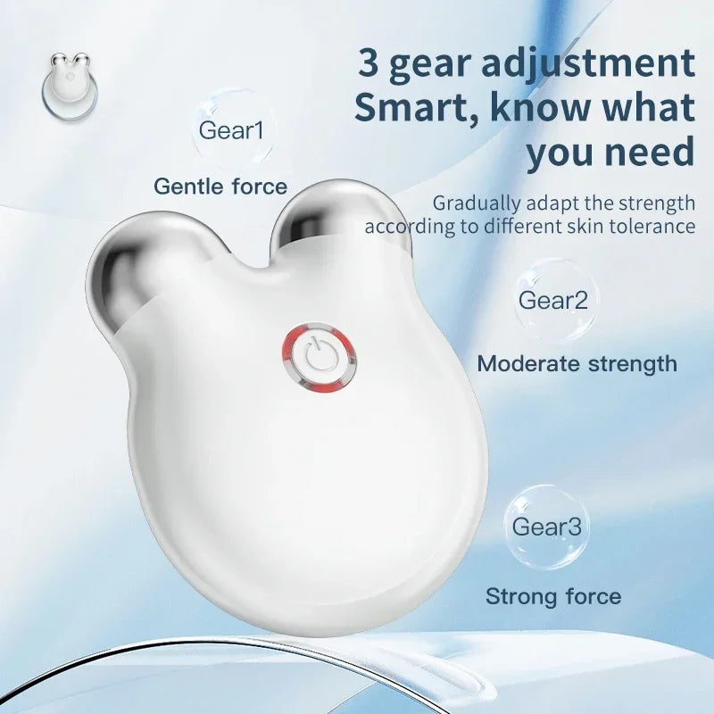 Microcurrent Sculpt & Glow Face Massager – V-Lift Roller with Sonic Vibration