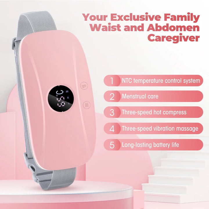 Smart Heating Belt for Menstrual Cramp Relief – Wireless & USB Rechargeable