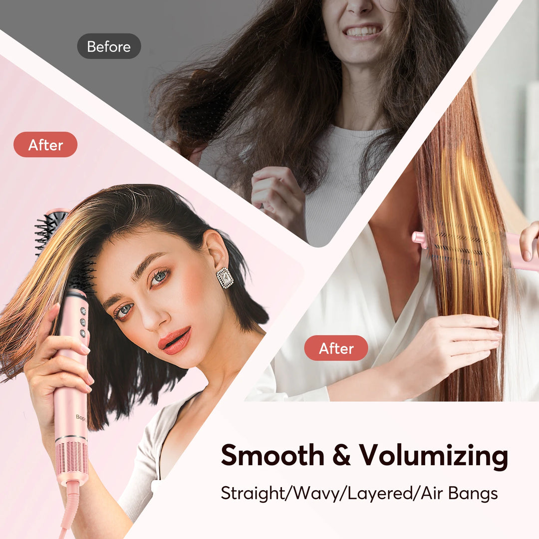 BOPCAL 5-in-1 Hair Dryer & Multi-Styler with 300M Negative Ions – Straightener, 32mm Curler, Volumizer & More