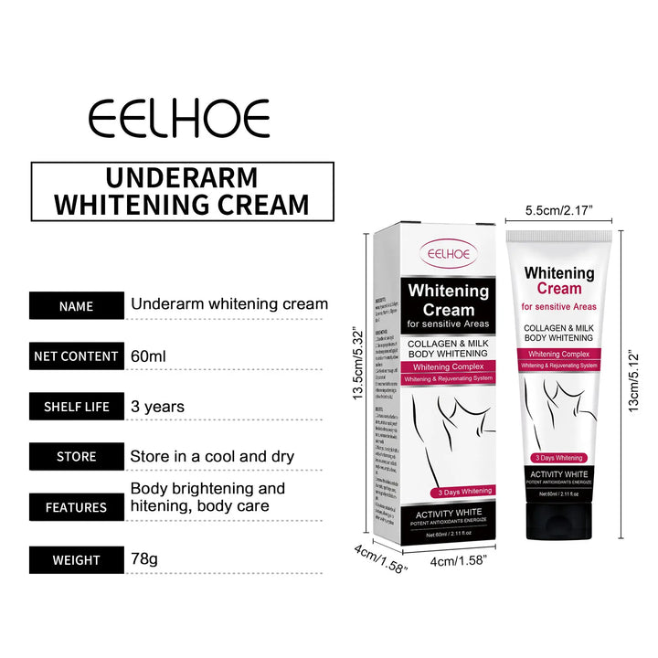 EELHOE Whitening Cream – Underarm, Legs, Knees, Elbows, Inner Thighs & Joints