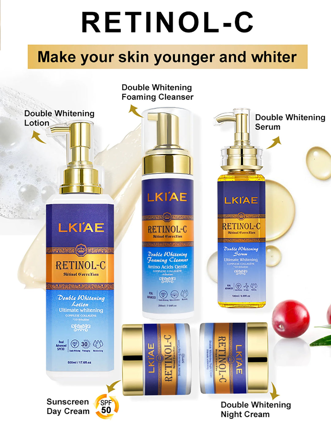 EmpowerEase Retinol-C Radiance Renewal Skincare Set – Brighten, Hydrate & Restore