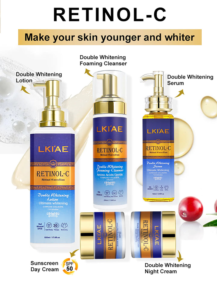 EmpowerEase Retinol-C Radiance Renewal Skincare Set – Brighten, Hydrate & Restore
