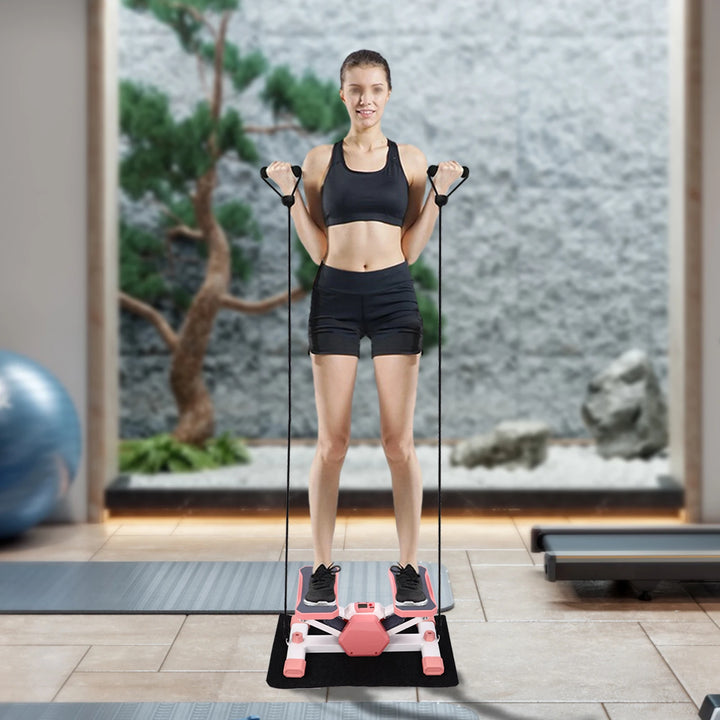 EmpowerStep Mini Hydraulic Stepper with Resistance Bands – Pink