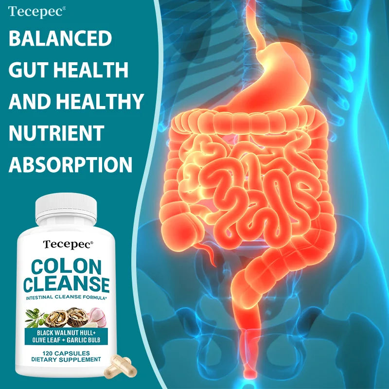 Bcuelov Colon Cleanse Detox Capsules – Supports Digestion, Intestinal Health & Metabolism – 120 Natural Capsules