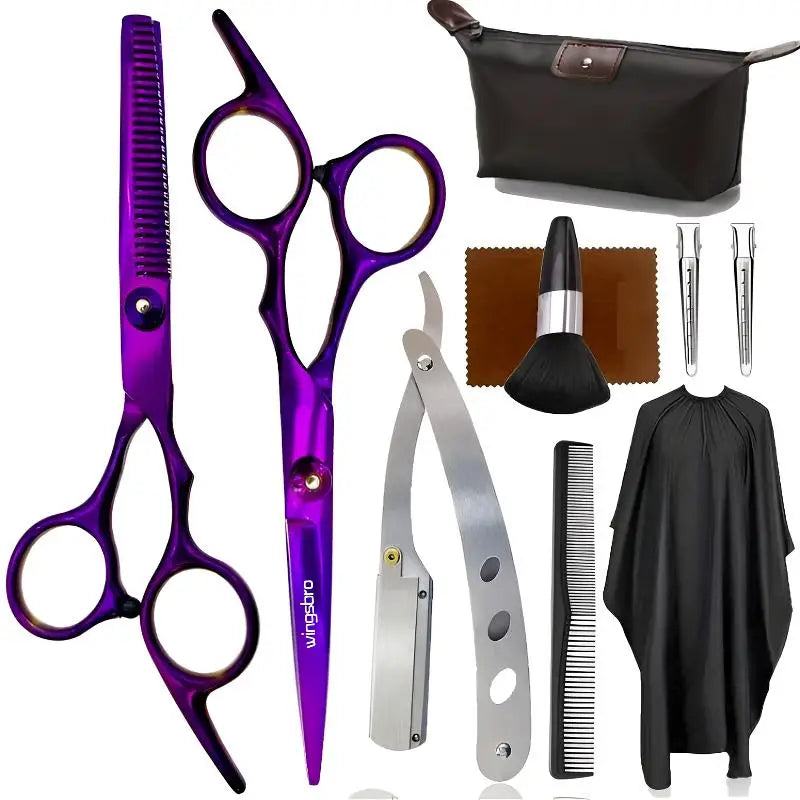 Wingsbro 6.5” Professional Hair Cutting Scissors – Japanese Style Convex Blade with Thinning Shears Combo