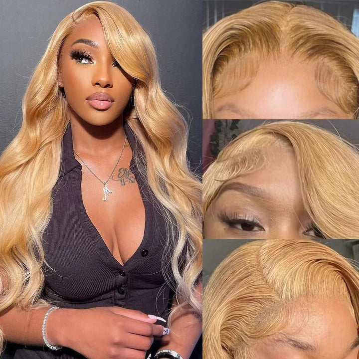 Honey Blonde Body Wave HD Lace Wig – 26” Luxury Human Hair