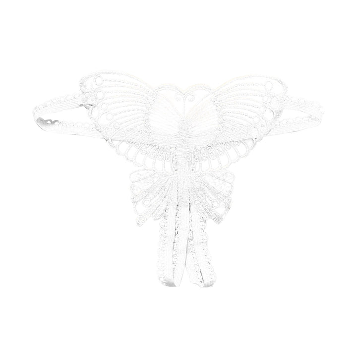 Butterfly Embroidered Open Crotch Panties – Sexy Low Waist Hollow-Out Thong Lingerie