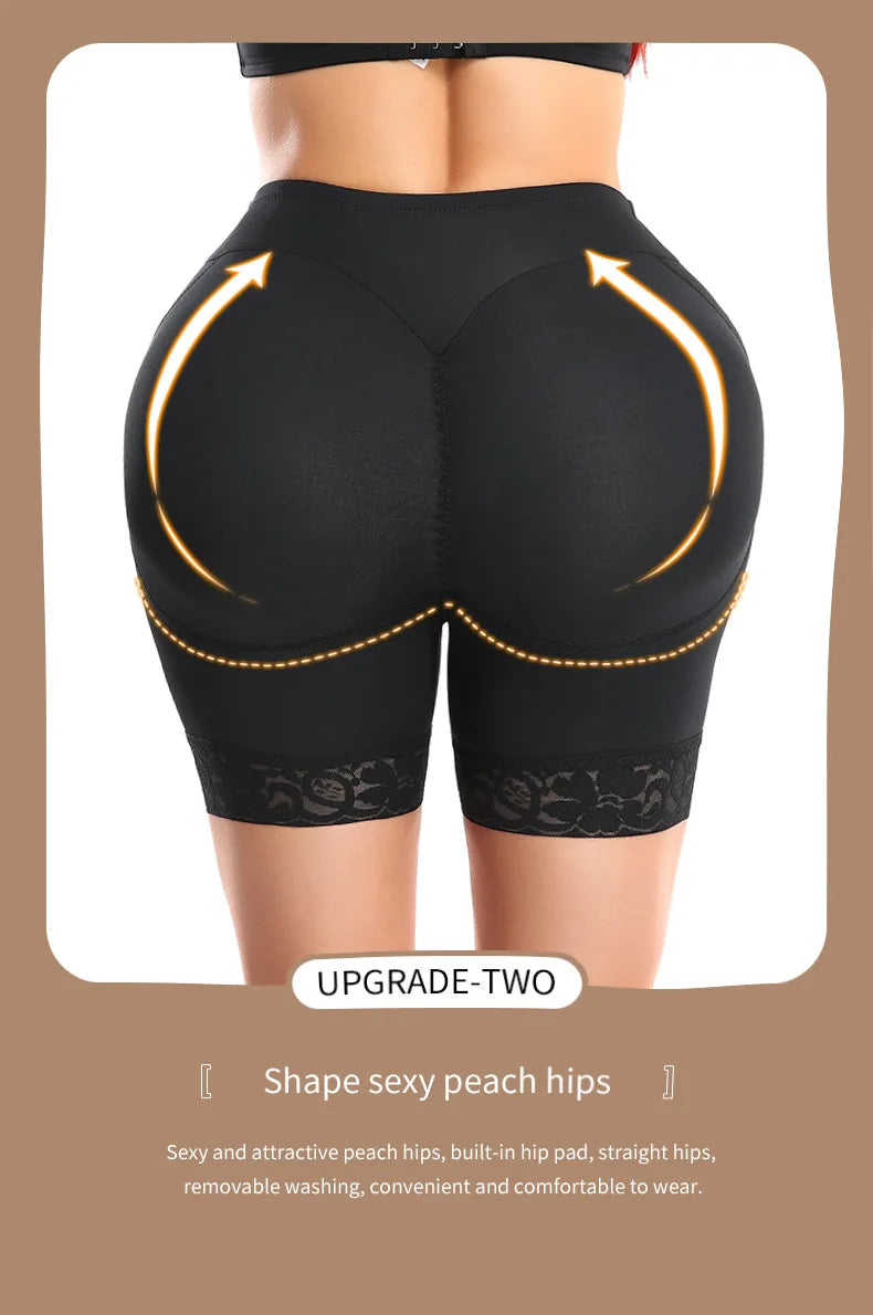 Women’s Butt Lifter Padded Lace Shapewear – Seamless Booty Enhancer Shorts