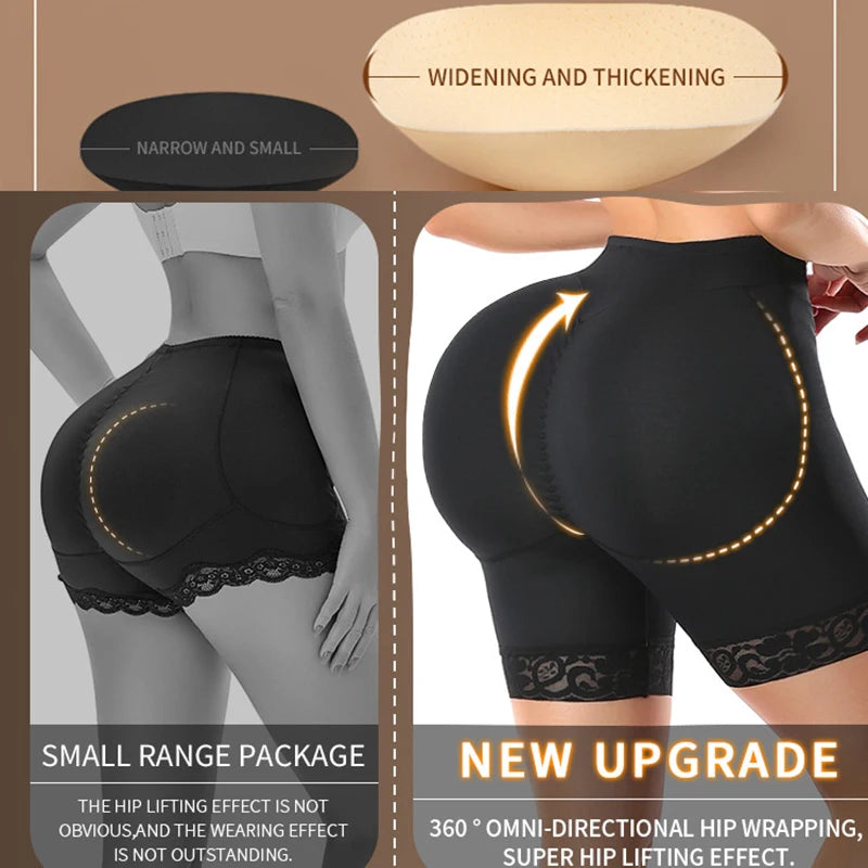 Women’s Butt Lifter Padded Lace Shapewear – Seamless Booty Enhancer Shorts