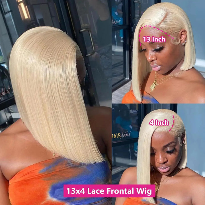 Radiant Blonde Bob – 13x4 Lace Front Brazilian Remy Wig