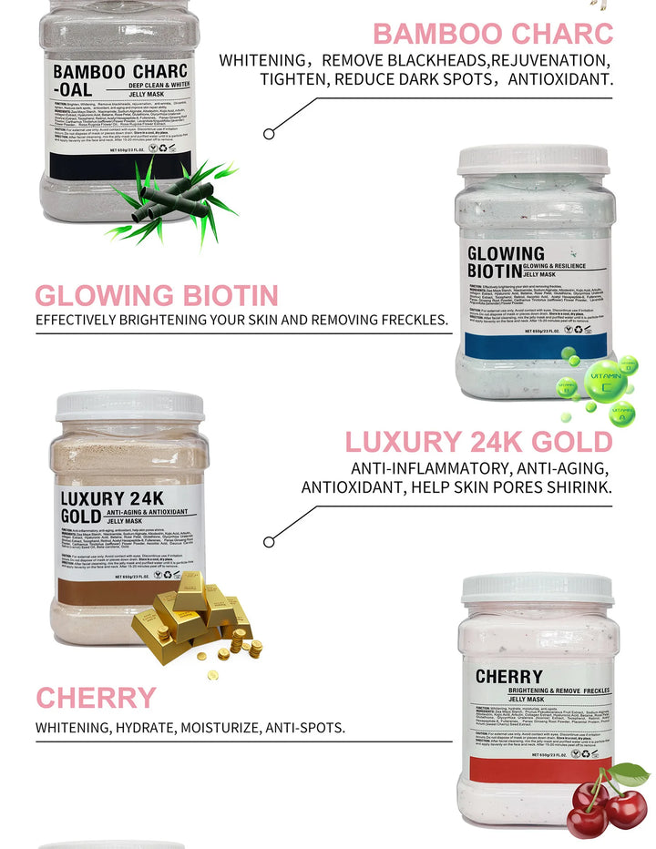 24K Gold & Rose Jelly Peel-Off Mask (650 g Combo)