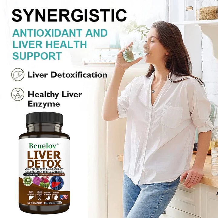 Bcuelov Liver Cleanse & Detox Support – 120 Veggie Capsules