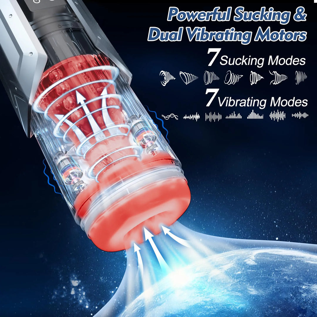 2025 Automatic Male Masturbator Cup – 7 Thrusting, Rotating, Vibrating & Sucking Modes with LCD Display, 3D Textured Soft TPE Sleeve, Waterproof Stroker