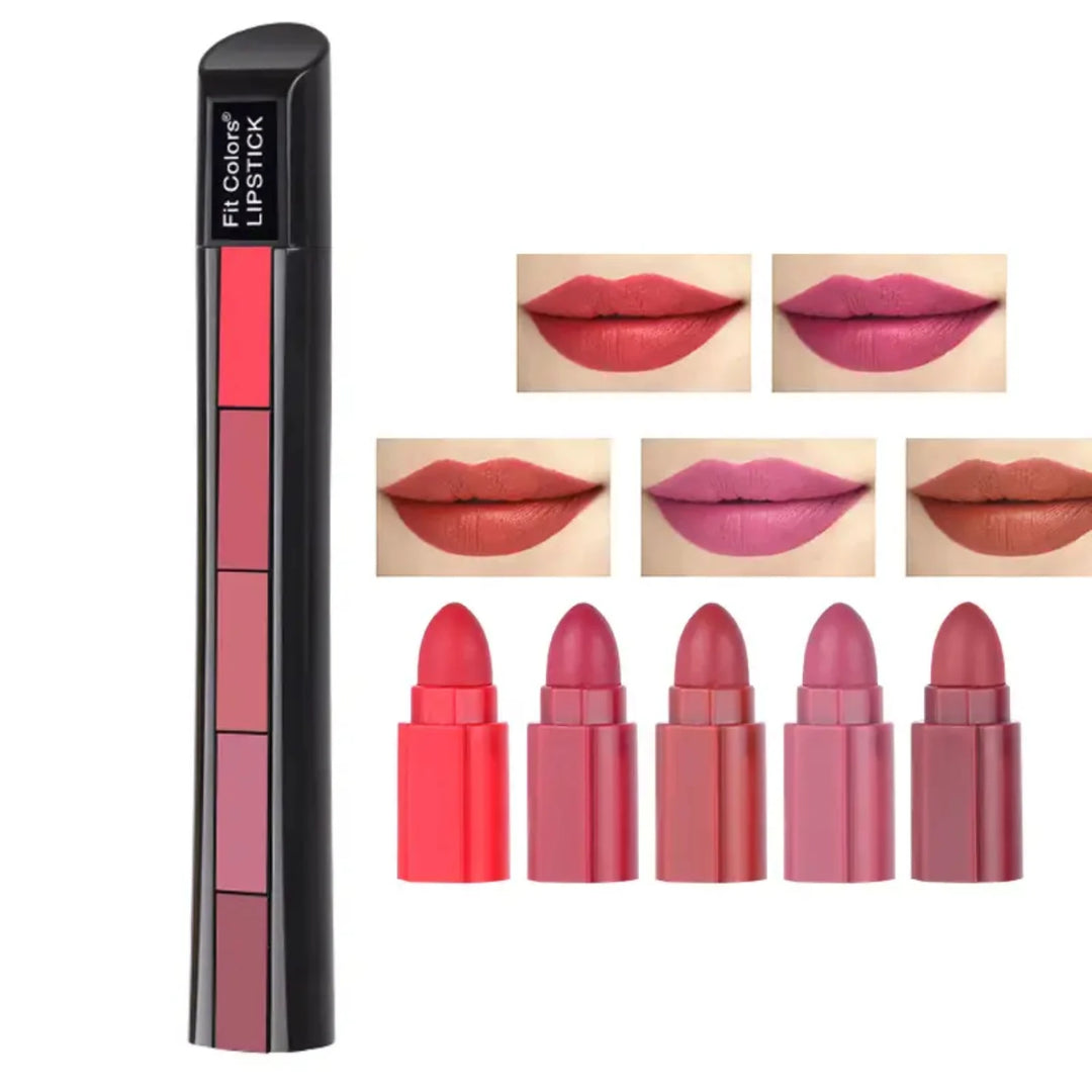 Velvet Power Matte Lip Set – 5-in-1 Long-Wear Red Lip Collection