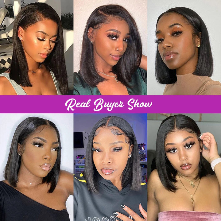 Empower Luxe HD Lace Wig – Glueless Bone Straight Bob in 250% Density Human Hair