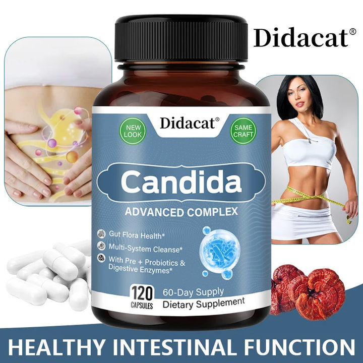 EmpowerEase Candida Advanced Complex – Digestive Detox & Gut Flora Balance with Probiotics & Enzymes