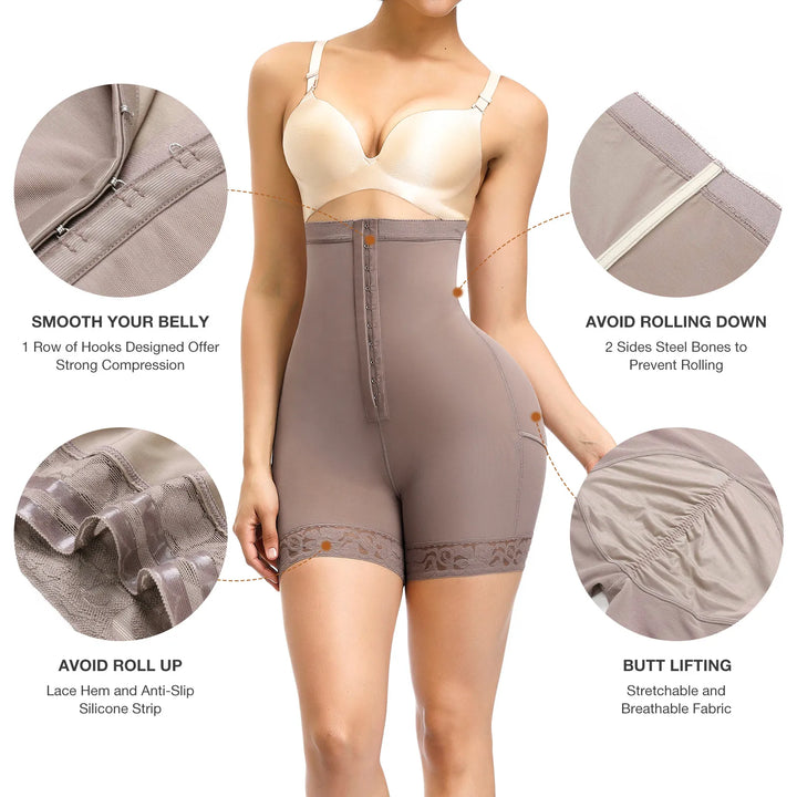 3-in-1 Lace Butt Lifter Corset – High-Waist Tummy Control Shapewear