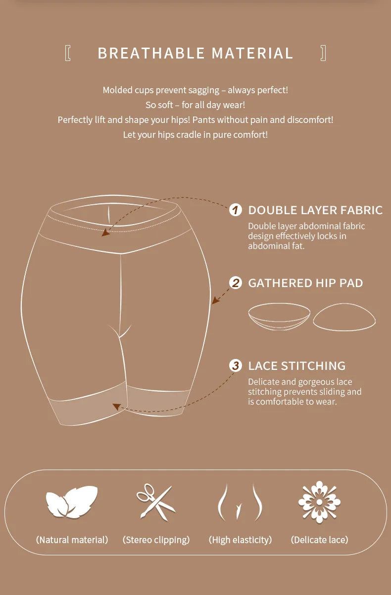 Women’s Butt Lifter Padded Lace Shapewear – Seamless Booty Enhancer Shorts