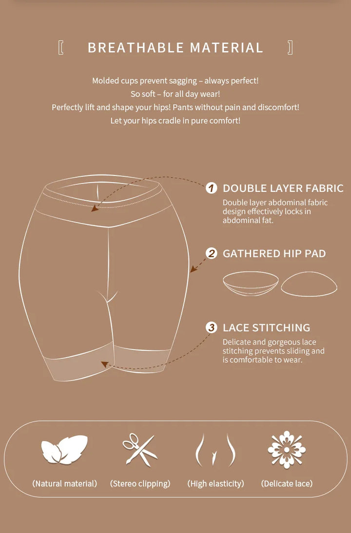 Women’s Butt Lifter Padded Lace Shapewear – Seamless Booty Enhancer Shorts