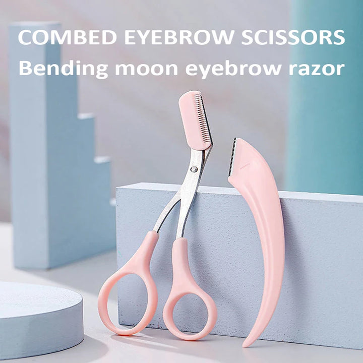 Precision Crescent Brow Shaper – Manual Trimmer with Comb