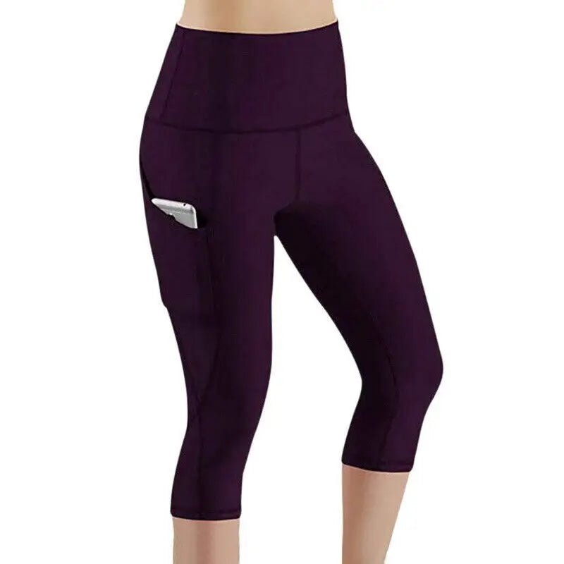 High Waist Seamless Crop Leggings – Tummy Control Yoga & Workout Tights for Women