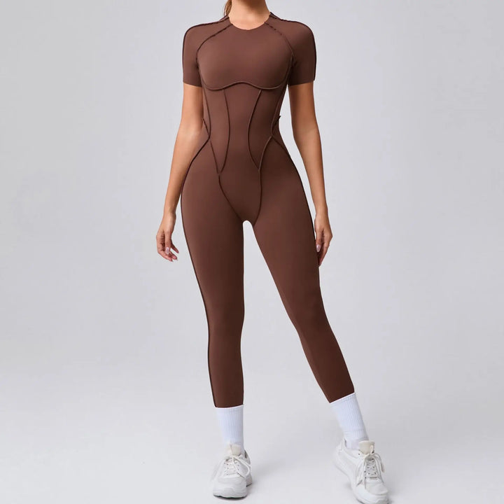 New Autumn/Winter Long-Sleeved One-Piece Yoga Jumpsuit for Women – Backless, Slim Fit Sports Outfit