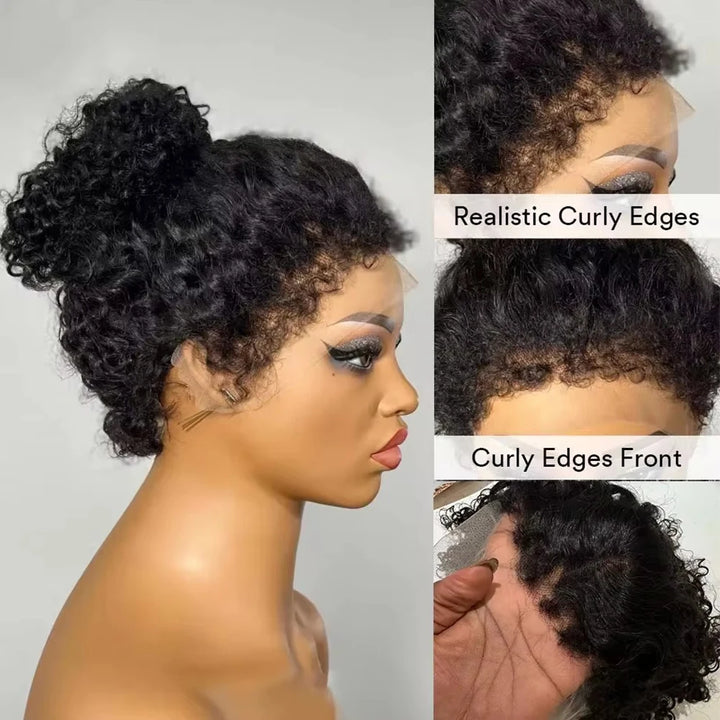 Kinky Curly Lace Front Bob – Natural 4C Edges Wig